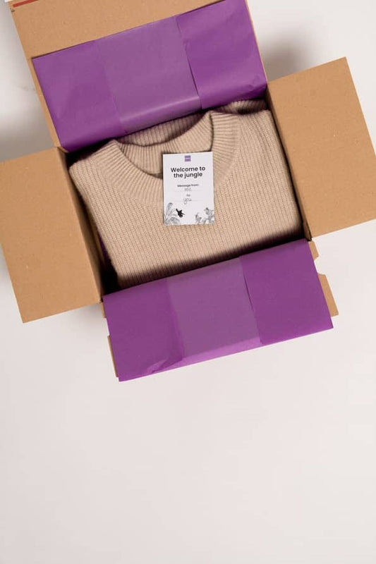 Shipping box with sweater